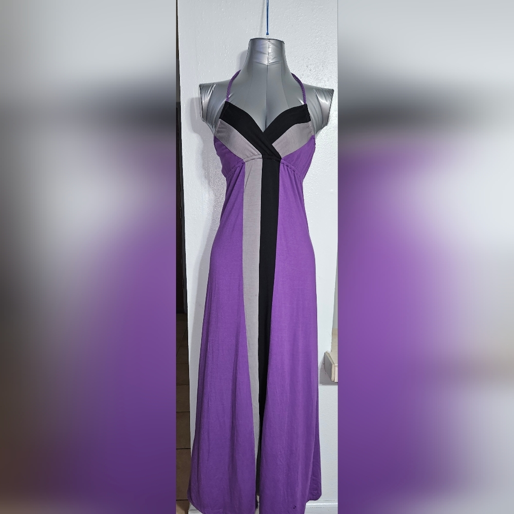 EUC PURPLE/BLACK MAXI DRESS